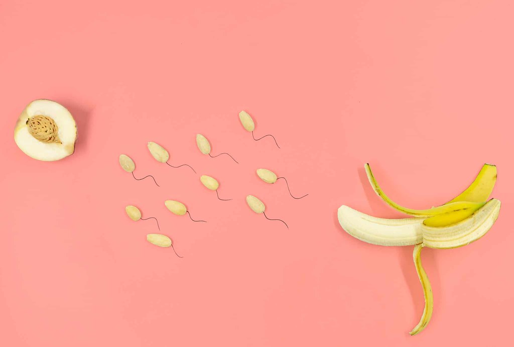 Banana, peach and seed